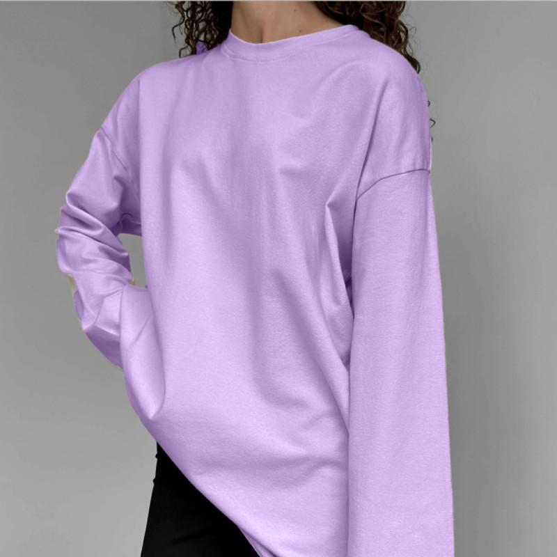 Womens Loose Fit Long Sleeve Cotton T-Shirt With Handcrafted Distressed Detail 2026 Casual Top