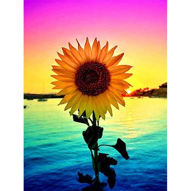 5d Diy Diamond Painting Full Round Mosaic Sunflowers Diamond Embroidery Flower Kit Handicraft Decoration For Home