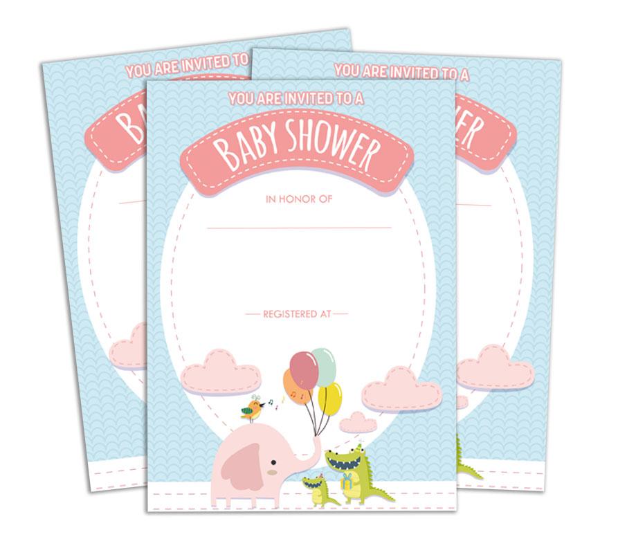 Пригласительные открытки на вечеринку в честь рождения ребенка Darling Souvenir Baby Shower, 28 шт., заполните или напишите пустые приглашения, распечатанные на принтере, принадлежности для вечеринок