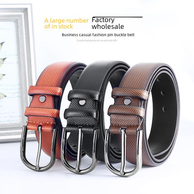 Men's 2022 Retro High-End Leather Pin Buckle Belt - Casual All-Match Waist Chain