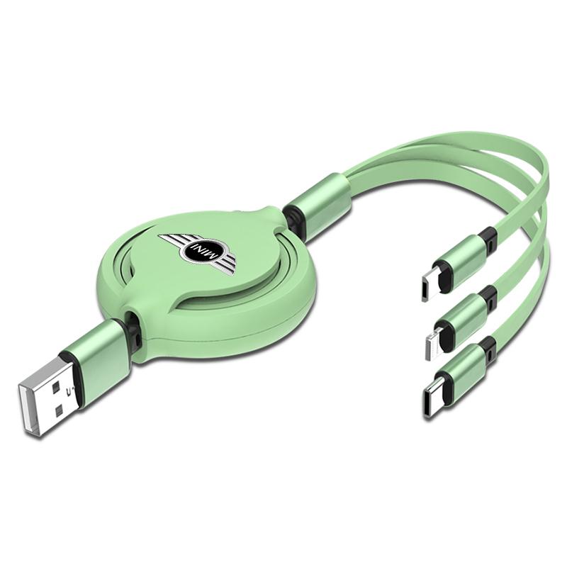 Кабель для зарядки 3 в 1 Micro USB Type C Мультизарядное устройство для Mini Cooper R50 R52 R53 R55 R56 R60 R61 F54 F55 F56 F60 Clubman