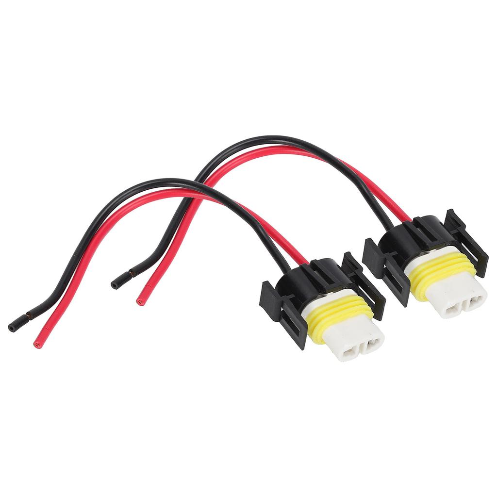 2Pcs H11 Ceramic Female Socket 2 Pin 2 Hole Wiring Harness Connector Replacement 1mm 1224V