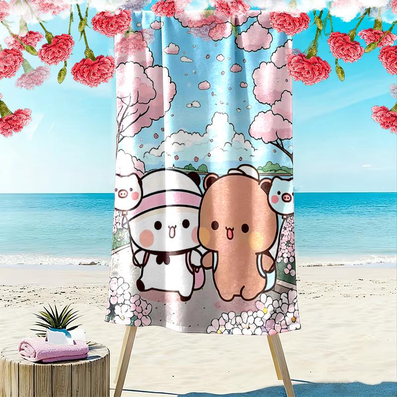 Bubu Dudu Print Beach Towel, Large Soft Quick Dry Towel for Beach Camping Swimming