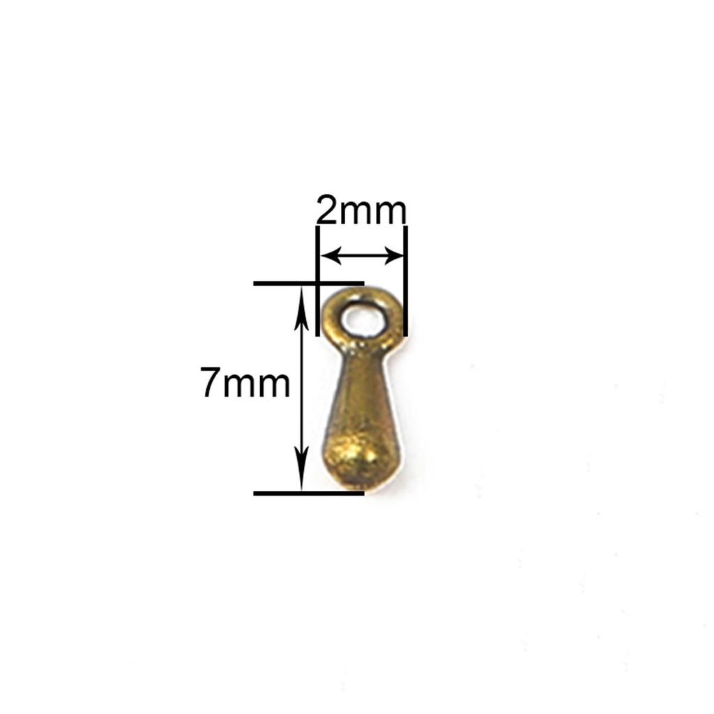 100pcs 2x7mm Water Droplets Cord for DIY Necklace Bracelet Crimp Ends Extended Extension Chains Tails Clasp