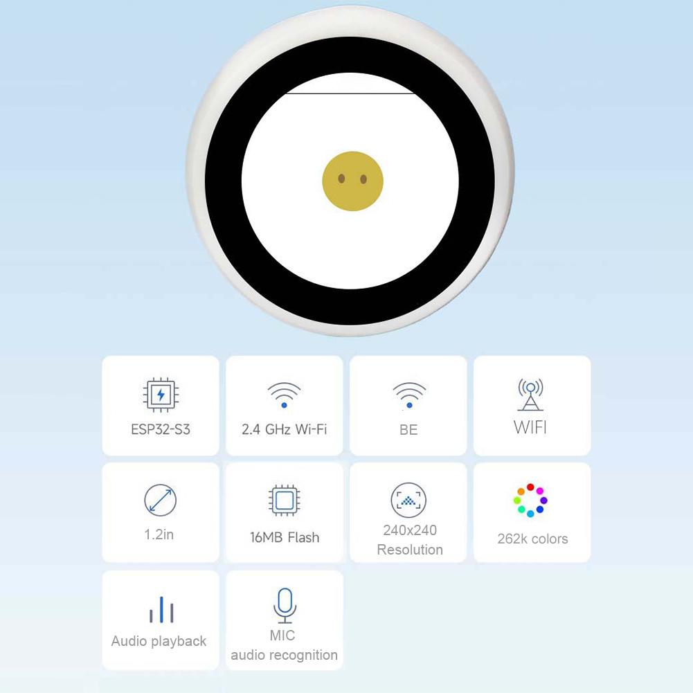 Робот-чатбот с голосовым управлением 1,28-дюймовый ЖК-экран Мини-робот Настольное украшение Умный робот-ассистент DeepSeek для дома, офиса, школы