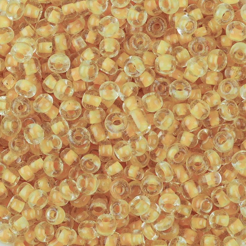 Прозрачные крашеные стеклянные бусины-бисер с сердцевиной 4 мм для изготовления браслетов своими руками, пакет 450 г