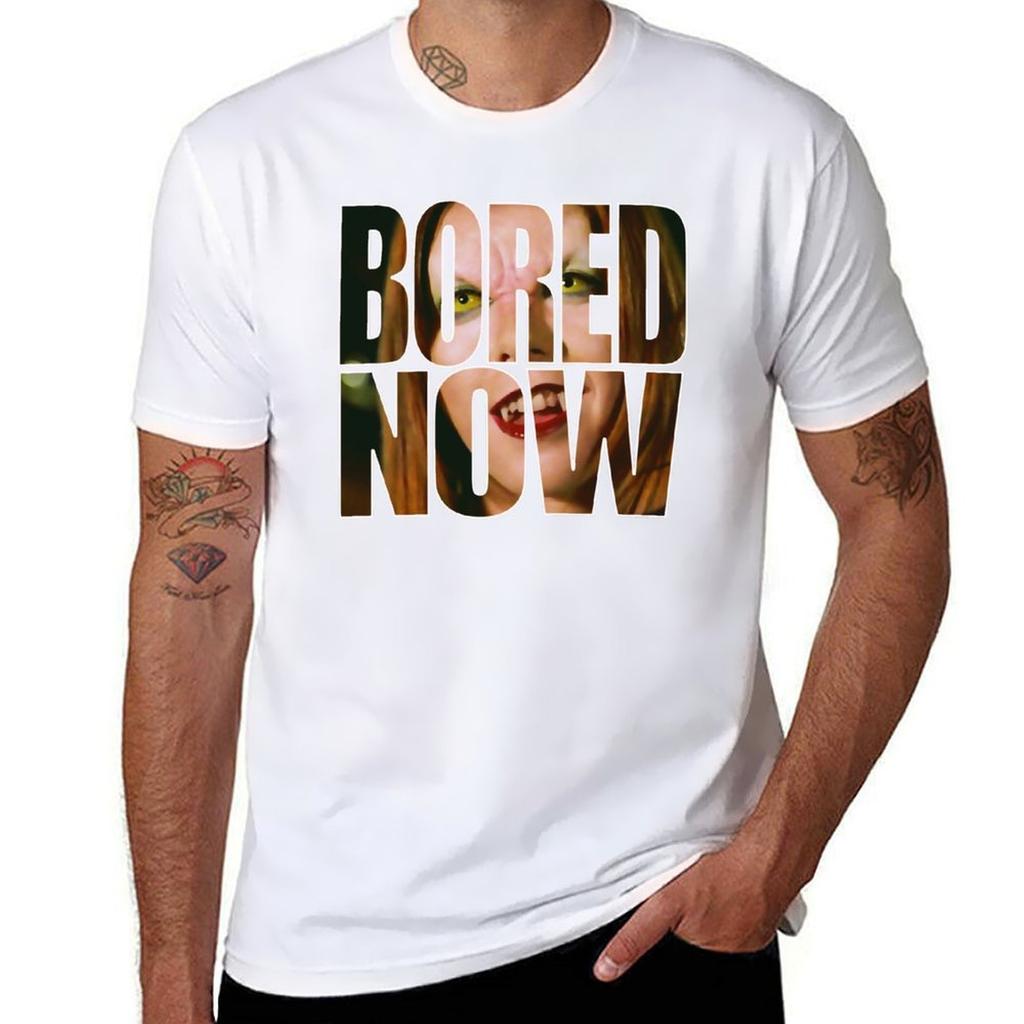 Bored Now Vampire Willow Tshirt Daily Wear Plain Short Sleeve Shirt
