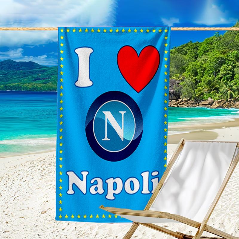 Beach Towel with NAPOLI LOGO Pattern - soft,absorbent,machine washable Lightweight&Modern,swimming,Travel Essentials