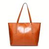 Oil Wax Shoulder Bag for Women  European and American Fashion  Large Capacity  Cross-border  Portable Tote  New