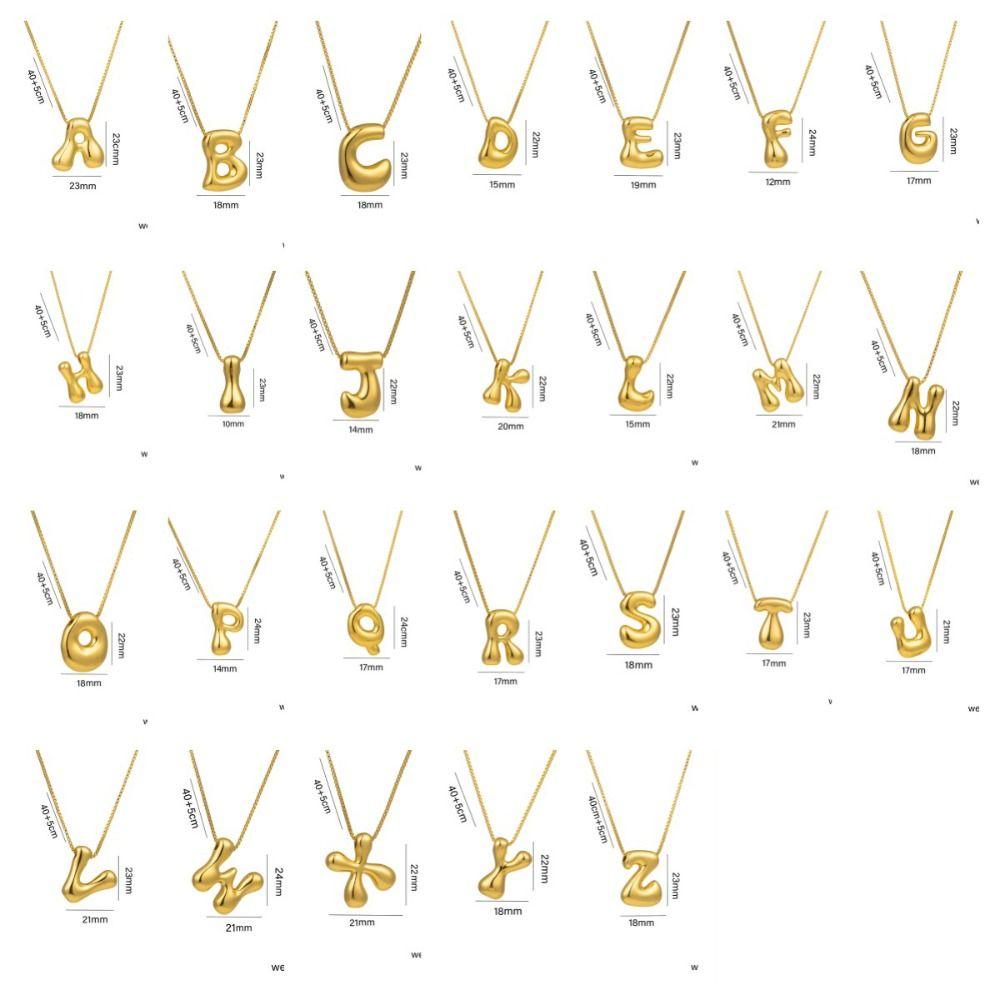 Alphabet Letter Pendant Necklace Gold Color A-Z Letter Clavicle Chain Delicate Women Choker  Women