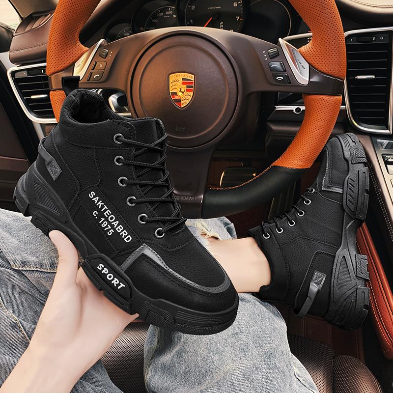 Autumn Winter Men's Boots High Top Leather Shoes Men's Ankle Boots Fashion Comfortable Motorcycle Boots Platform Boots Man