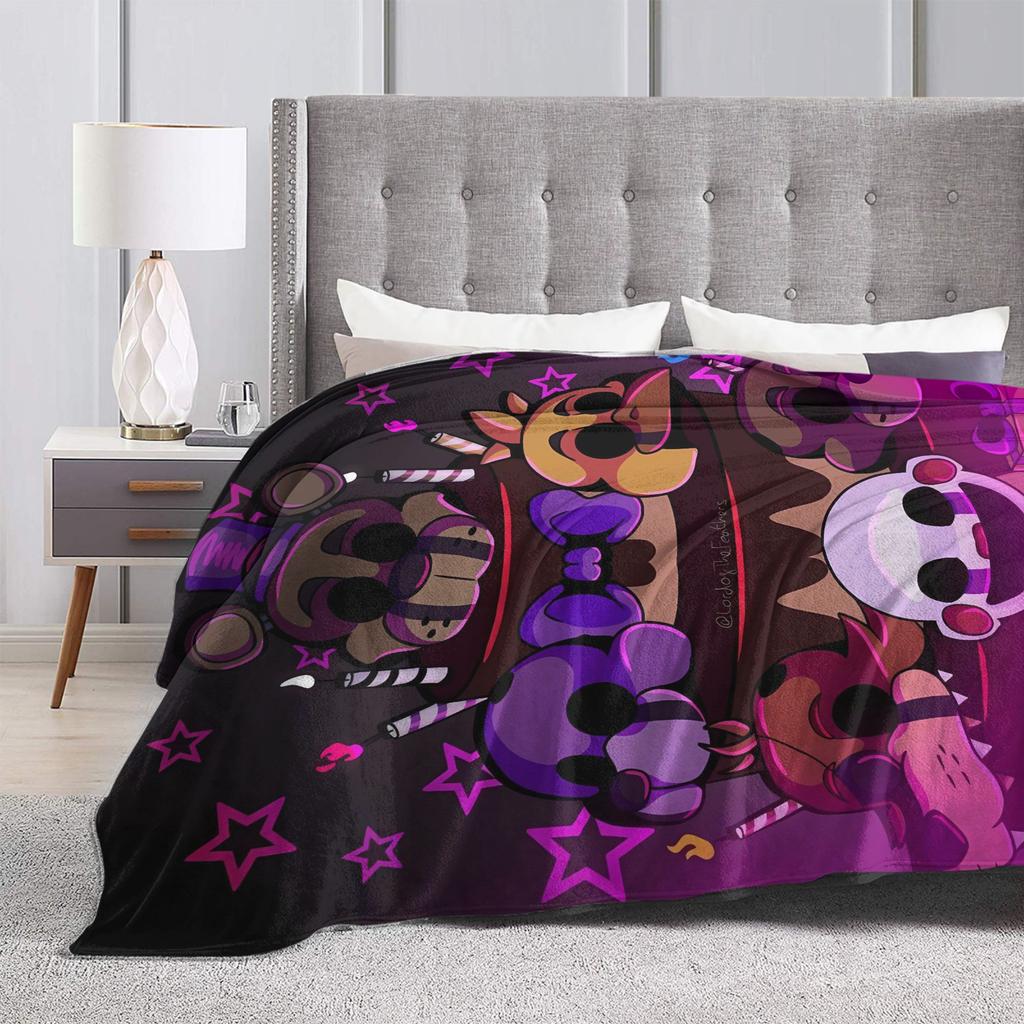 FNAF At Freddys Flannel Blanket Winter Soft Durable Throw Blanket for Children Home Decor Pattern Bedspread Sofa Bed Cover
