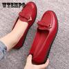 Leather Shoes Bow Shallow Mouth Women's Shoes Middle-aged and Elderly Flat Non-slip Single Shoes Women's Leather Shoes