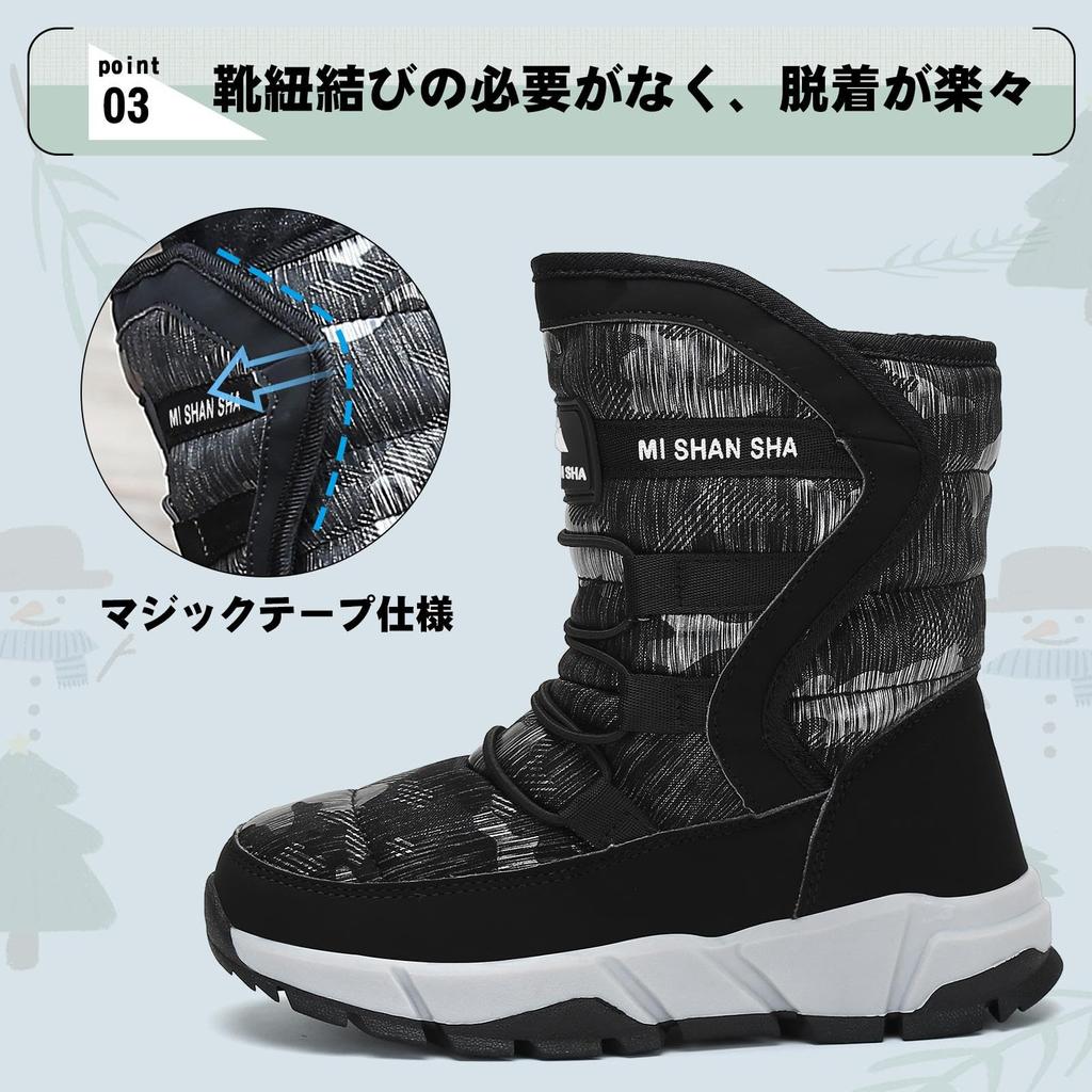 Mishansha Зимние Снежные Ботинки с Флисом Водонепроницаемые и Идеальные для и Игр в для Мальчиков и Девочек Размер Детский Подкладка, Нескользящие, Школа,