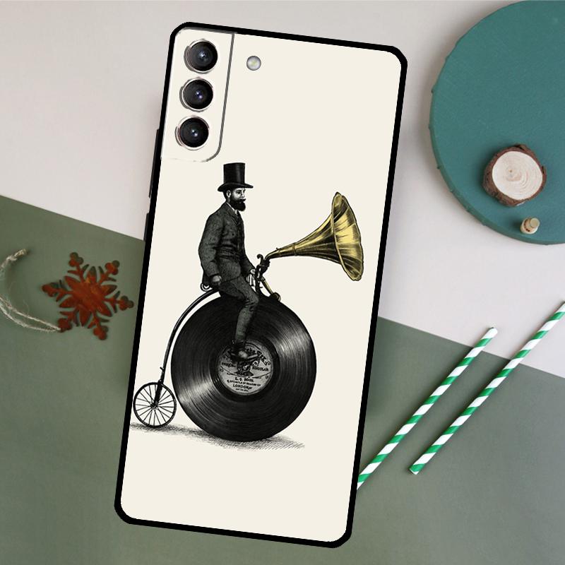 Vinyl Record Retro Phone Case For Samsung Galaxy S25 S26 Ultra S20 S21 S22 S23 S24 Plus S10 S25 FE Back Cover
