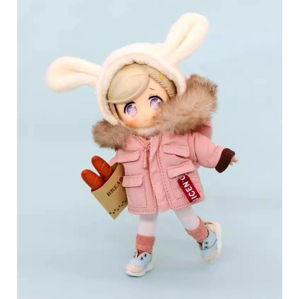 Новая мини-милая пуховая куртка хлопковая куртка пальто пальто с капюшоном об короткие носки для 1/12bjd, obitsu11, mollys, ob11 куклы обувь аксессуары