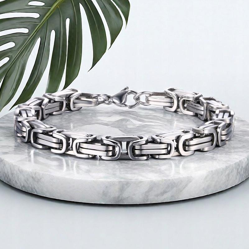 THICK BRACELET Silver Men' Bracelet Byzantine ROYAL + FREE