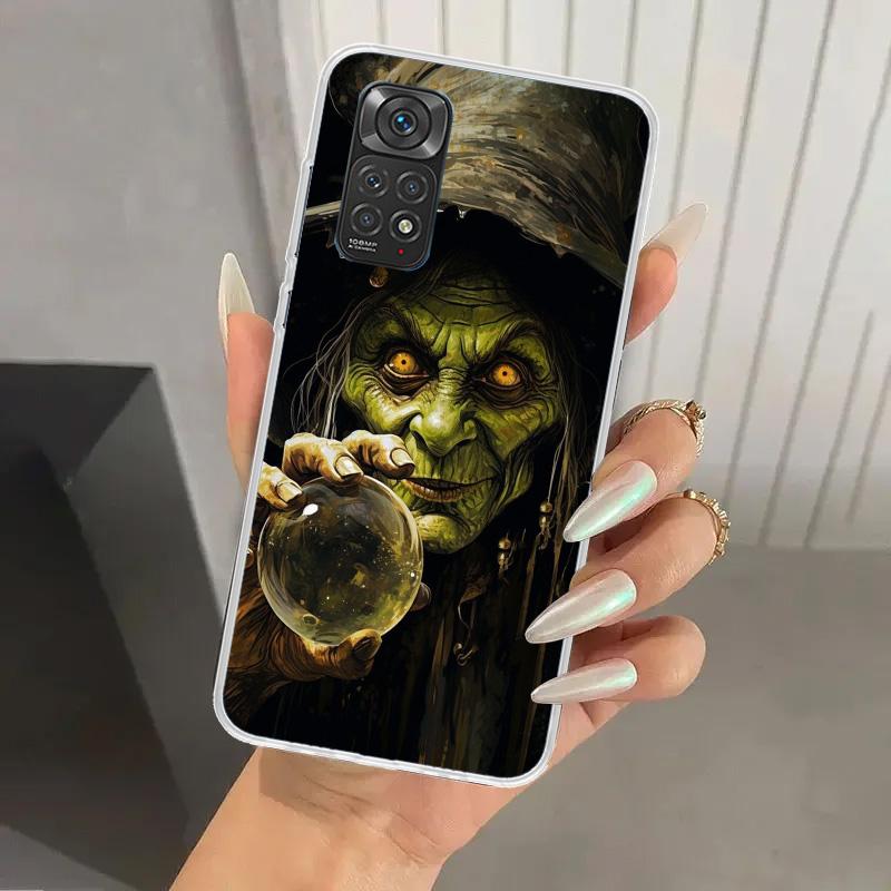 Чехол для телефона на Хэллоуин Лунная Ведьма Ужасы для Xiaomi Redmi Note 15 14 14S 13 12S 12 Pro 11S 11 Plus 11T 11E 10S Мягкий Чехол Принт Sh