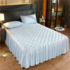 European Luxury Quilted Bed Skirt Winter Warm Thicken Velvet Bedspread King Good Hand Feeling Bed Cover Not Included Pillowcase