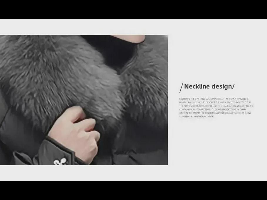 Plus Size Women's Fashionable Fur Collar Winter Coat