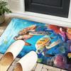 Cartoon Sea Turtle Artwork Office Rug Chair Mat, Entryway Carpet, Suitable for Front Door, Bedroom, Living Room, Desk, Holiday Gift