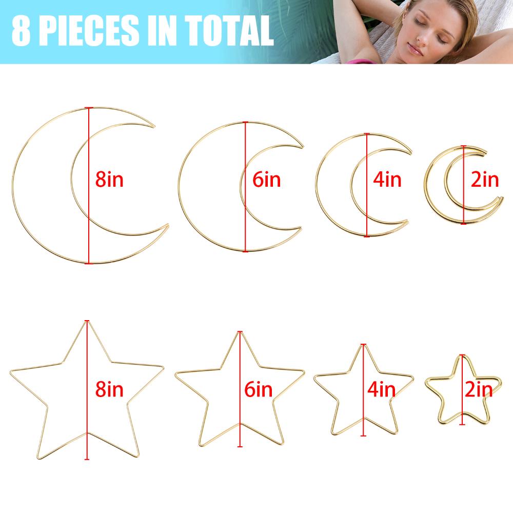Crafts Moon Macrame Gold Hoop Dream Catcher Metal Hoops Rings Supplie