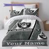 Name Custom Las Vegas Raiders Pattern Bedding Set Quilt Cover Pillowcase Home Decor Gift (1 * duvet cover + 2 * pillowcase, without core)