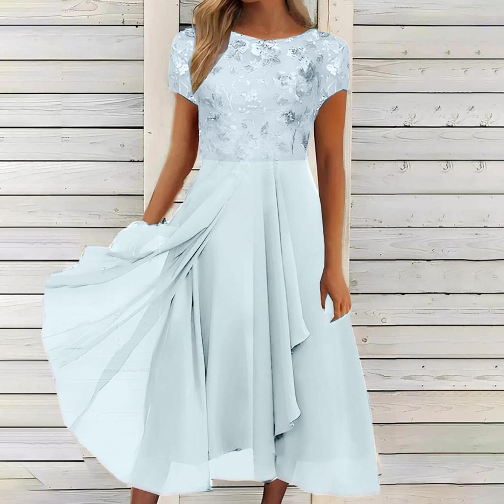 Женское платье шифоновое элегантное кружевное лоскутное платье с вырезом длинное платье вечернее платье подружки невесты