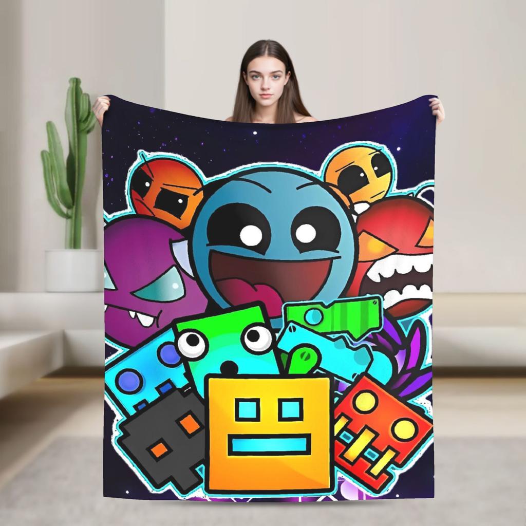 Geometry Gaming Dashed  Warm Blanket  Boy Girl Plush Throw Blanket Funny Living Room Flannel Bedspread Sofa Bed Cover