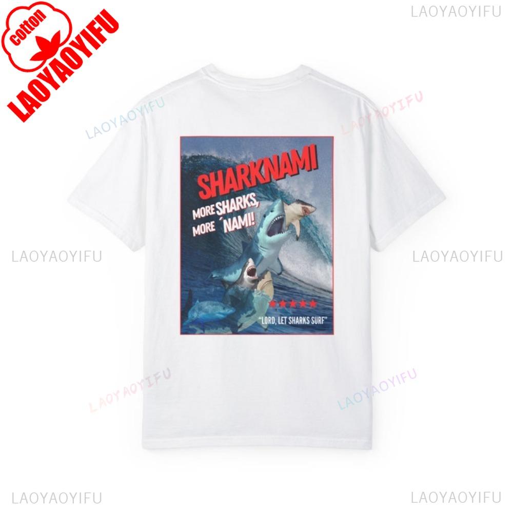Women's Plus Size Cotton T-shirt Summer Casual Graphic Tee Short Sleeve Shark T-Shirt Trash T-shirt Sharknado T-shirt Cool Trash Tops Unisex,gift,Top