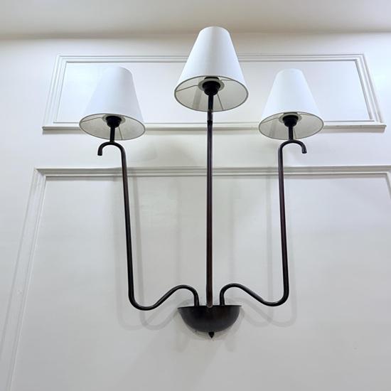 Modern Brass 3-Light Wall Sconce Blackened Brass Minimalist Light Home, Office Decorative Item