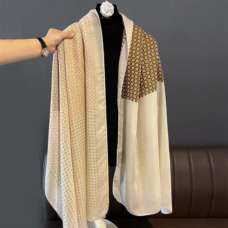 Air Conditioning Office Shawl Autumn And Winter Women'S Cotton And Linen Scarf To Keep Warm, Fashionable Foreign Style Silk Scarf, Sunscreen Scarf