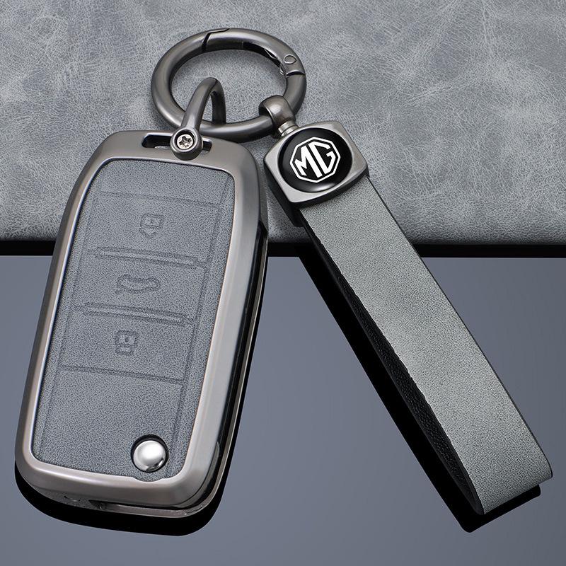 Чехол для ключа автомобиля MG для MG6, MG5, ZS, One, HS, Roewe - Прочный защитный корпус с пряжкой.