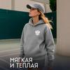 Женский повседневный худи оверсайз с капюшоном, длинным рукавом, карманом и принтом двуглавого орла