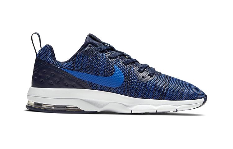 Nike Air Max Motion Амортизация Низкие Детские Повседневные Кроссовки Черно-Синие Дети Возраст 3 7 Лет 917653-404