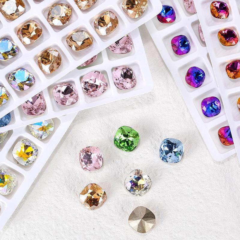 K9 Rose Pink Axe Diamond Nail Art Diamond Jewelry Flash Crystal Special Shaped Pointed Bottom Diamond Pink Love Nail Diamond