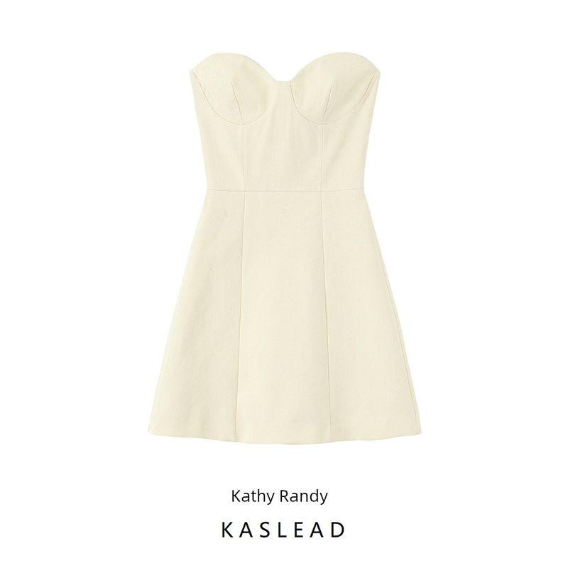 Kaslead New Women Clothes Western Style Fashion Slim Fit Simple Tube Top Short Dress 3152319