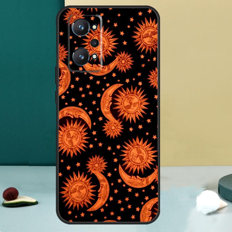 Винтажный чехол Луна и Солнце Звезды для Realme 13 12 10 11 14 Pro Plus GT 6 5 6T GT7 Pro C55 C53 C51 C21Y C25S C75 C67 C61