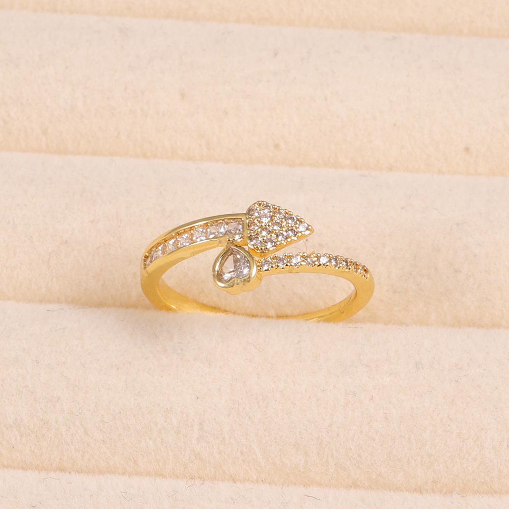 Двухцветное регулируемое кольцо из золота и серебра с инкрустацией бриллиантами в форме стрелы: Изысканные геометрические украшения для женщин