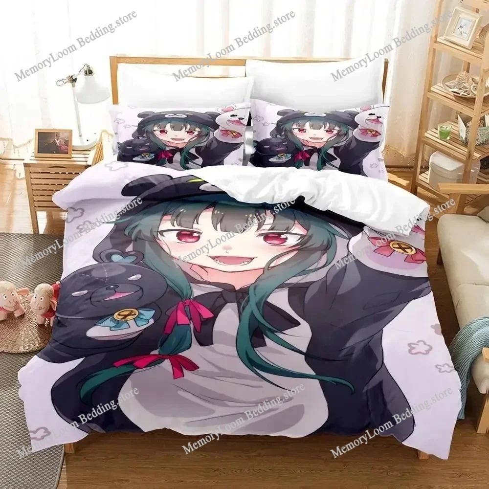 Anime Character Cute Kuma Kuma Kuma Bear Bedding Set Full/Queen/King Size Duvet Cover Pillowcase Kids Adult Soft Home Textile