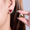 2024 New Fashion Rhinestone Heart Without Piercing Ear Clip Earrings for Women Imitation Crystal Earrings