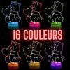 Lampe De Chevet - Ourson - 3D LED - Veilleuse Tactile - Multicolore - Décoration Enfant