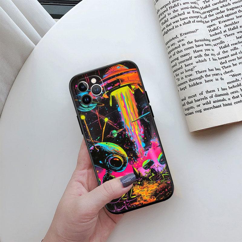 Чехол для телефона iPhone SE XS XR 17 16E 12 11 Pro Max Mini Air с изображением космонавта, инопланетянина, НЛО, новый, высококачественный