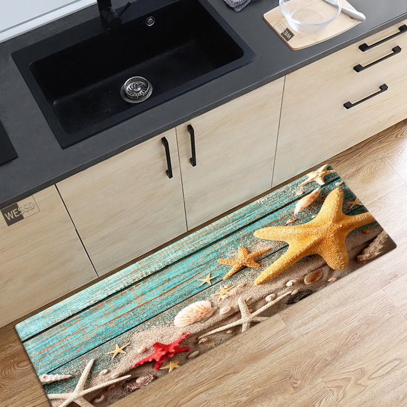 10 Styles 3D Seaside Beach Starfish Pattern Floor Mat Bathroom Mat Kitchen Door Mat Carpet Home Decoration