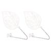 2Pcs Metal Bookmarks Retro Leaf Style Silver Color Elegant Light Slim Hollow Bookmark for Office School Family