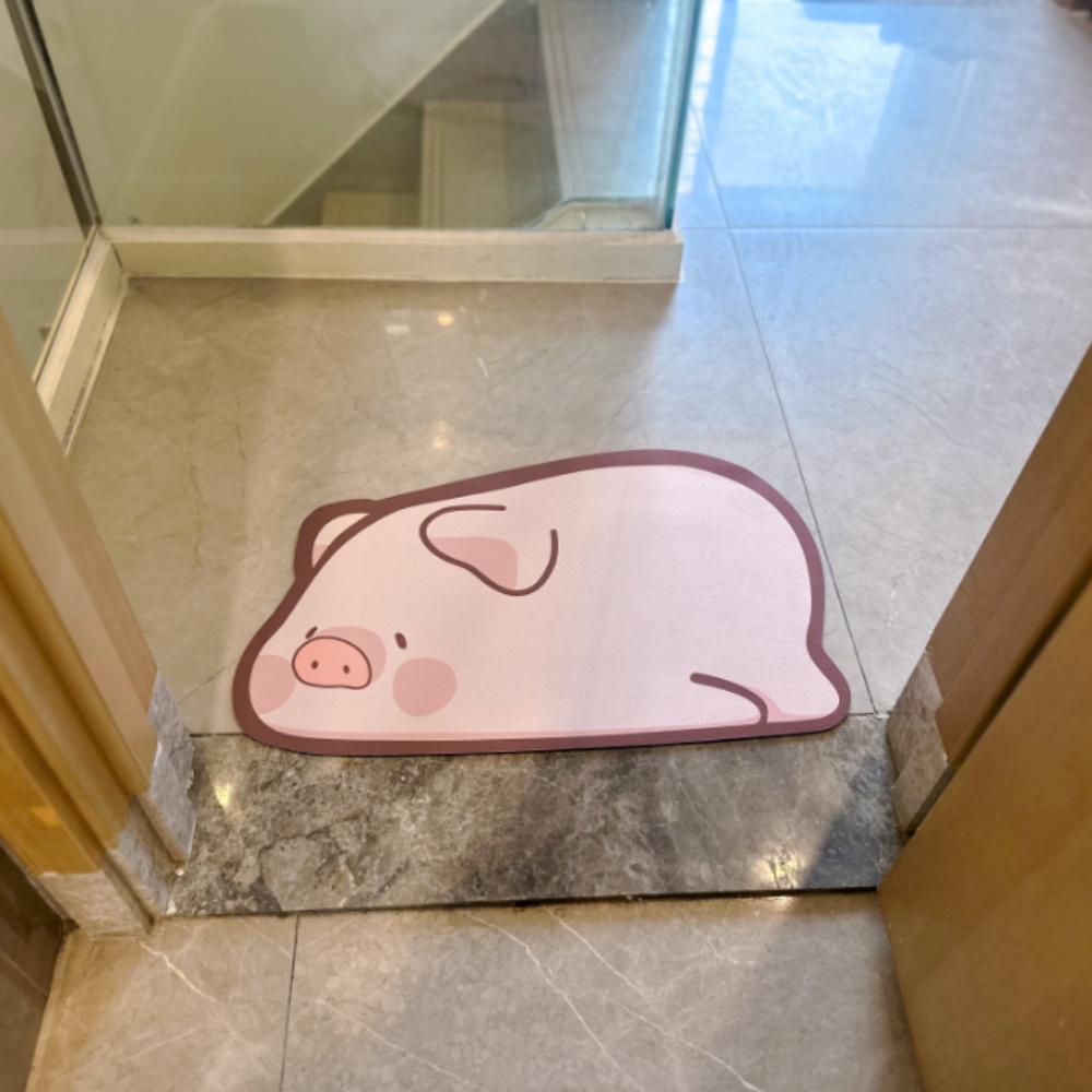 Cute Diatom Super Absorbent Bathroom Mat CartoonNon-Slip Mud Toilet Pad Quick-Drying Bath Mat Floor Mat