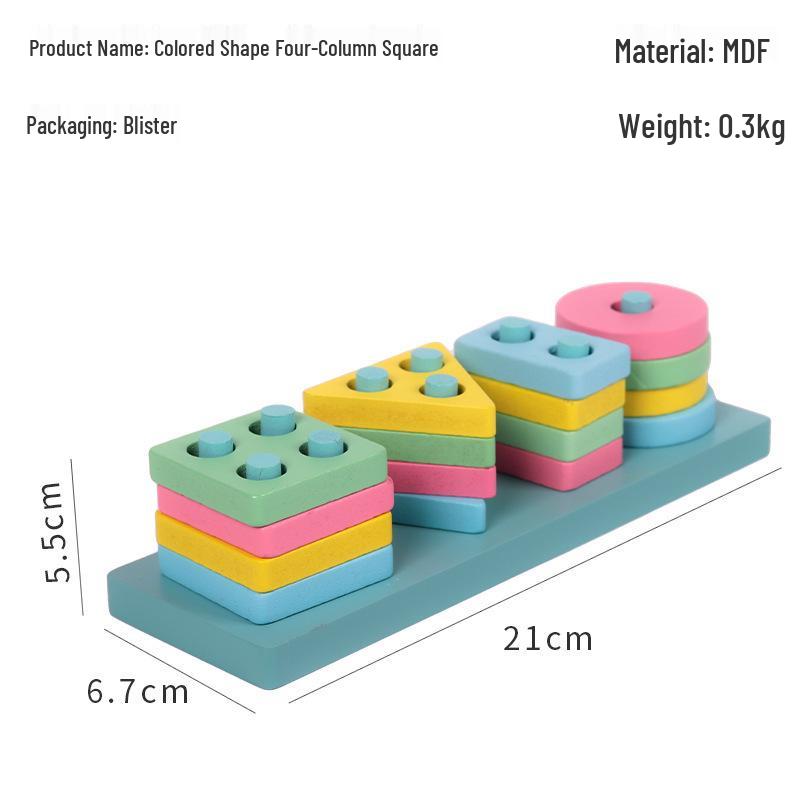 Монтессори Геометрические Сортировочные и Формосопоставляющие Блоки для Возраста 3-6 лет