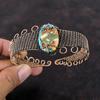 Spiny Oyster Copper Turquoise Bangle Copper Wire Wrapped Cuff Bracelet Handmade Adjustable Bangle Gemstone Cuff Copper Jewelry Gift For Mom