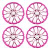 4pcs RC Wheel Hub Aluminium Alloy Wheel Hub Rims 52mm for Tamiya TT‑01 1/10 RC CarPink