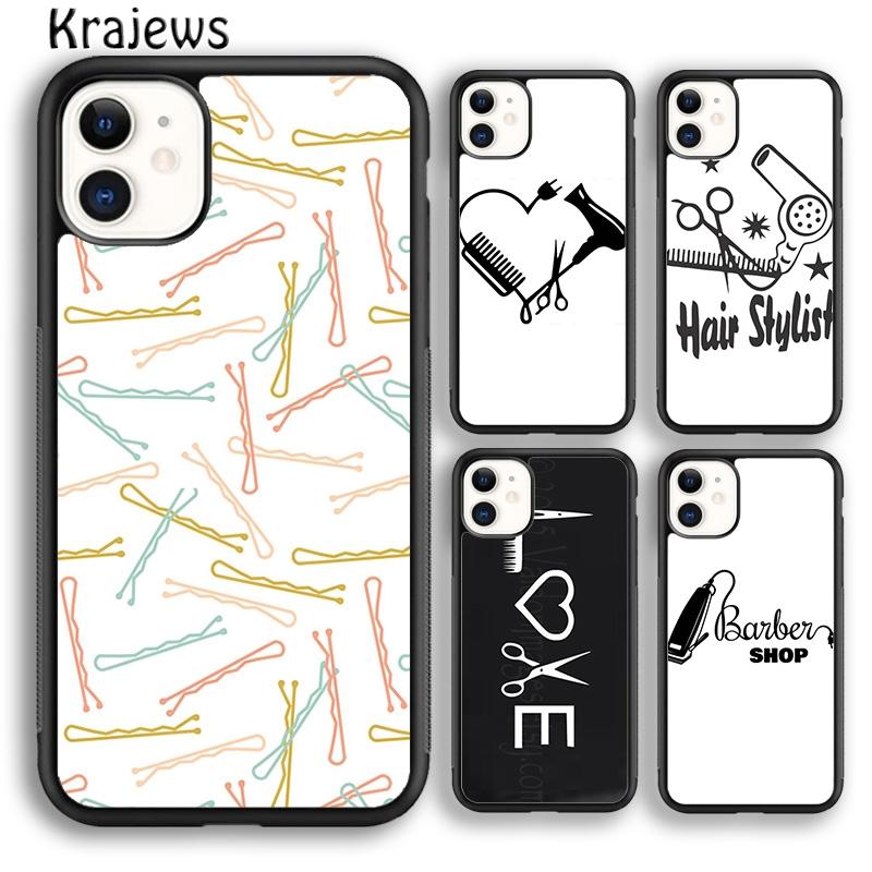 Krajews Hair Stylist Scissors Phone Case Cover For iPhone 17 Air 16 15 14 plus 11 12 13 pro max coque Shell Fundas
